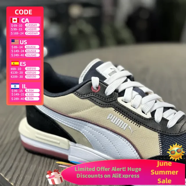 PUMA Nouvelles chaussures décontractées basses R22 minimalistes et polyvalentes de style campus unisexe noir/blanc/beige 383462-21 1