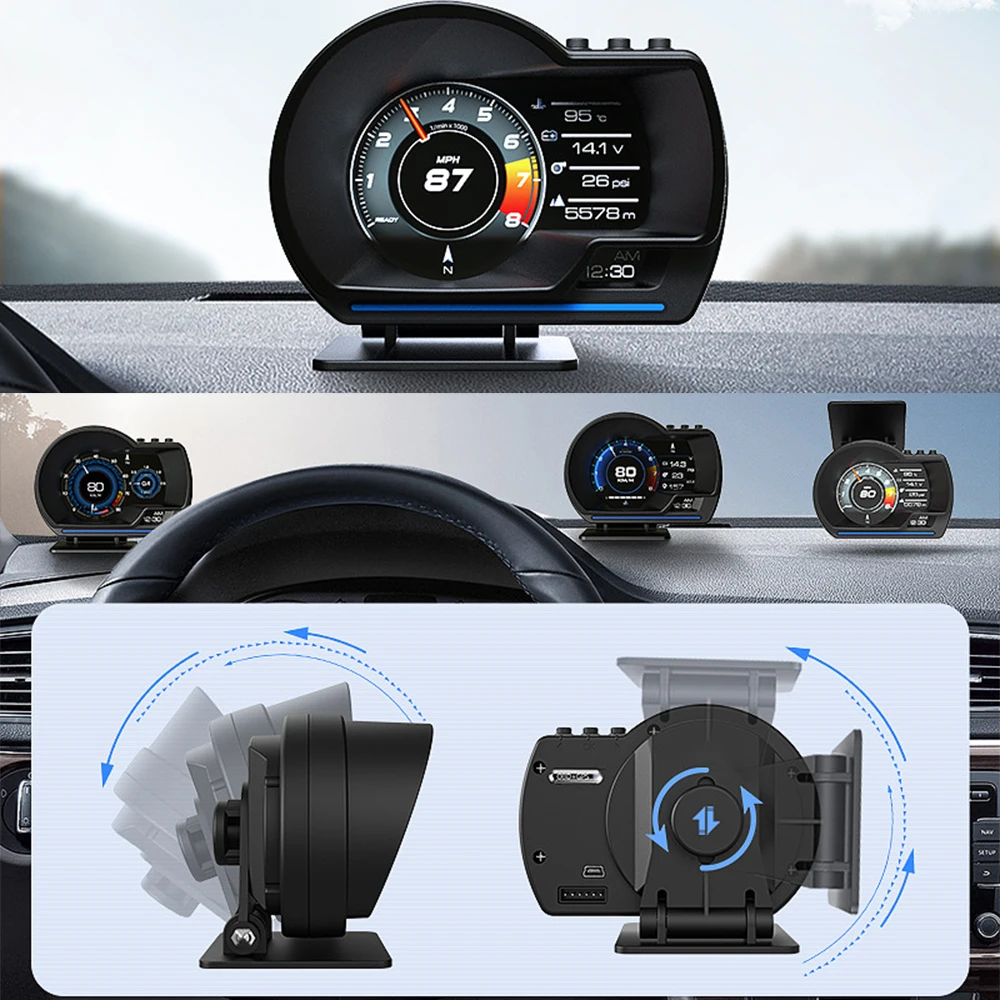 HUD  ÷ ڵ ÷ OBD2 GPS Ʈ ڵ   跮  溸,   µ RPM  ׼