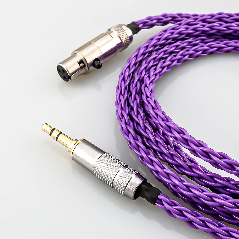 Hot Sale 8 Core Audio Headphone Upgraded cables 3.5mm stereo plug to mini XLR for AK G Q701, K240S ,K271 ,K702 ,K141 ,K171, K712
