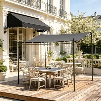 Wall-Mounted Metal Pergola 1