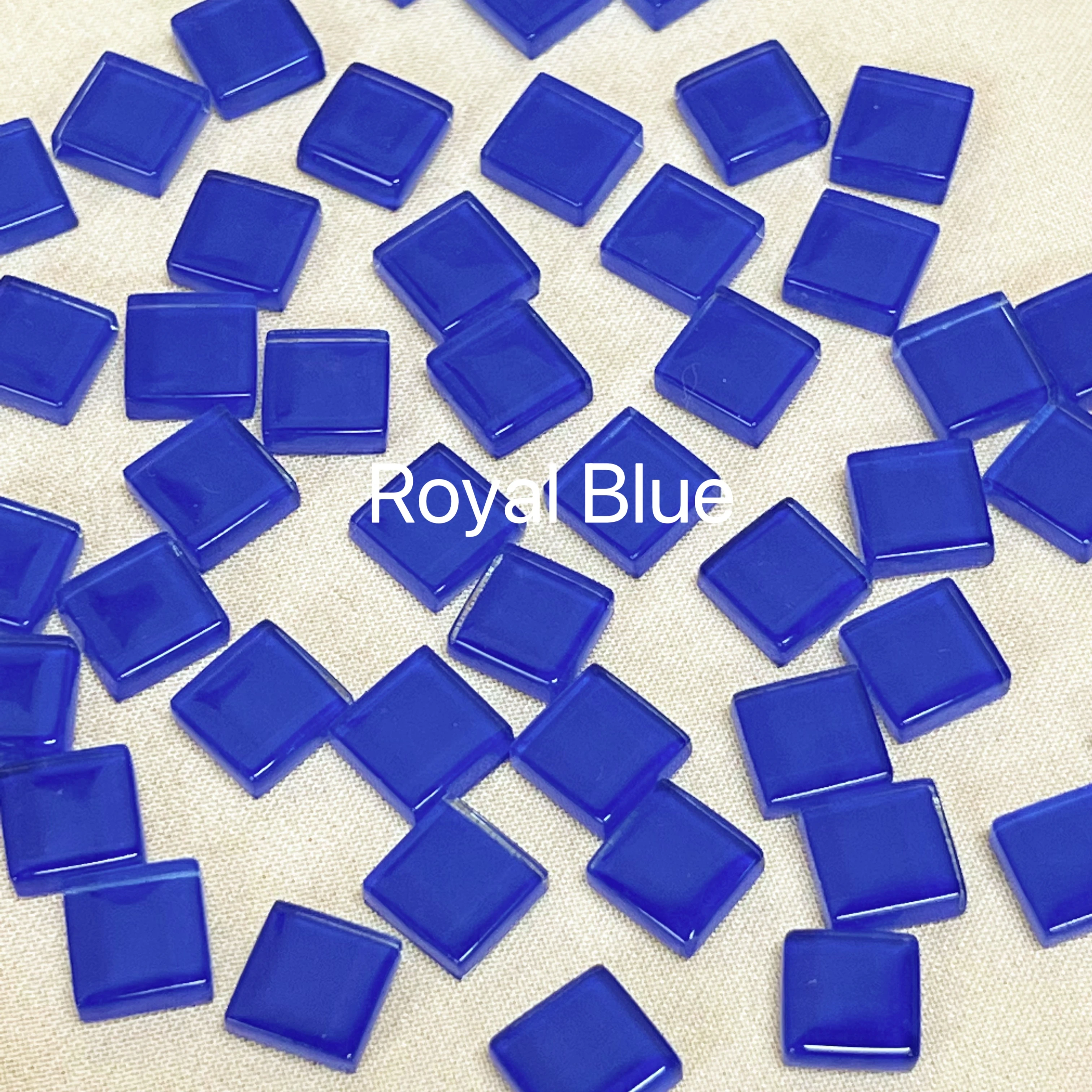 Blue Shine Assorted Glass Mosaic Tiles - 50 Piece Set for Crafts and Home Decoration