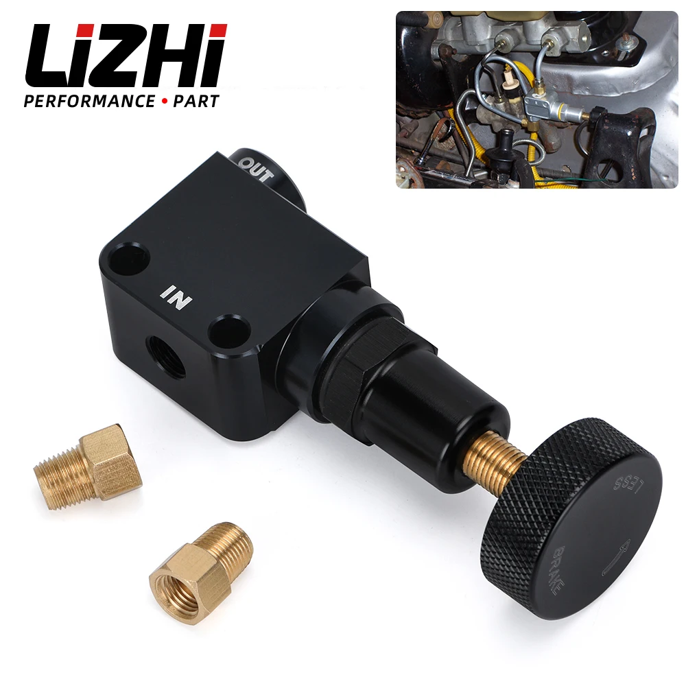 LIZHI-Brake Bias Proportioning Valve Pressure Regulator For Brake Adjustment 1/8-27 NPT Pressure Regulator Screw Knob Type