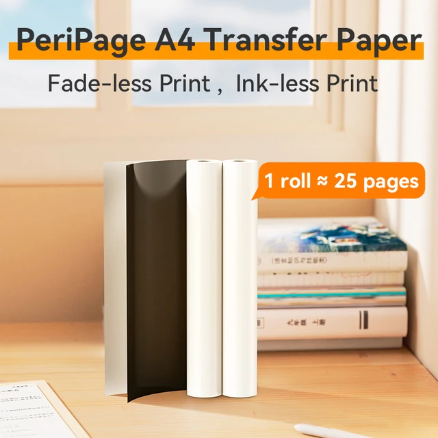 Papier thermique A4 à séchage rapide, compatible avec PeriPage A40