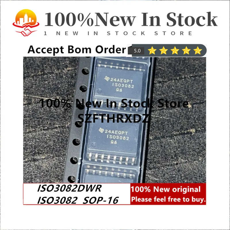 

100% Новый оригинальный ISO3082DWR SOP-16 ISO3082 SOP16 одиночный передатчик/приемник RS-485 16-Pin