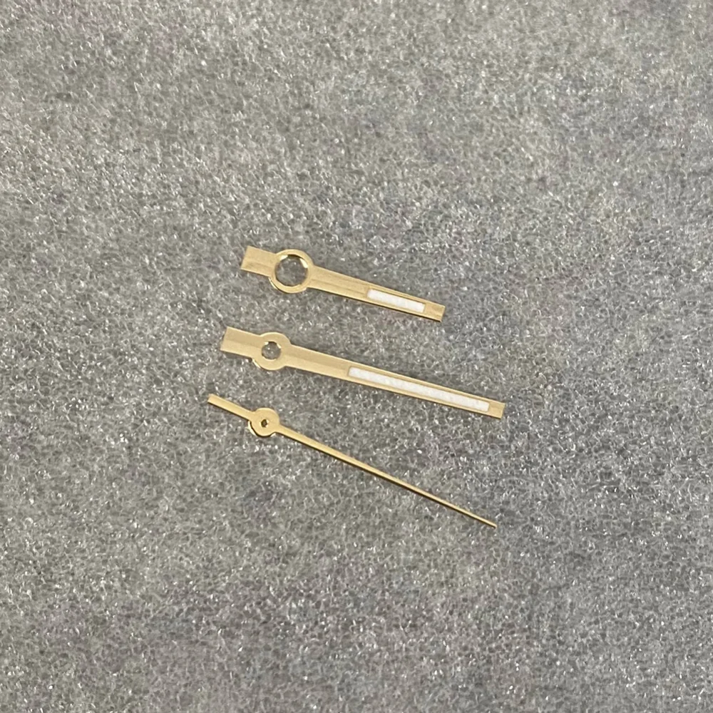 Watch Hands Green Luminous Pointer Log Style Gold Watch Replacement Parts for NH35/NH36/4R/7S Movement
