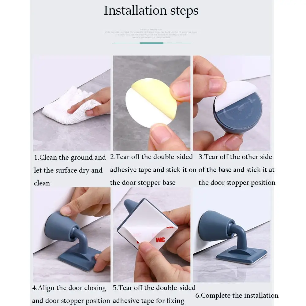1PC Silicone Door Stopper Mute Non-punch Stopper Wall Absorption Door Plug Anti-bump Holder Gear Gate Resistance Stop