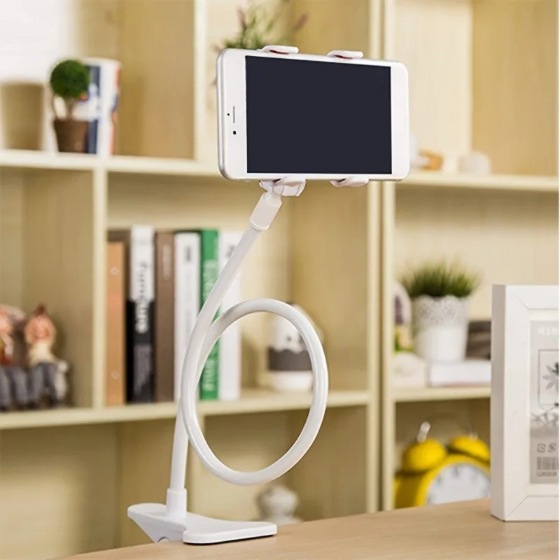 Cell Phone Holder Universal Bedside Phone Stand Lazy Bracket Flexible Long Arms Clip Mount for Smartphone in Bedroom Office Desk