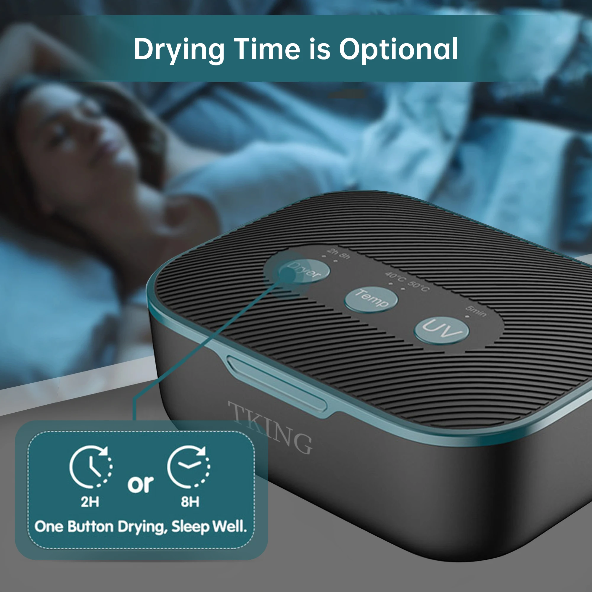 Hearing Aids Dryer Dehumidifier Led Uv Drying Case Timing and 2 Temperature Mode Optional Hearing Aid Maintenance Care Accessory 5