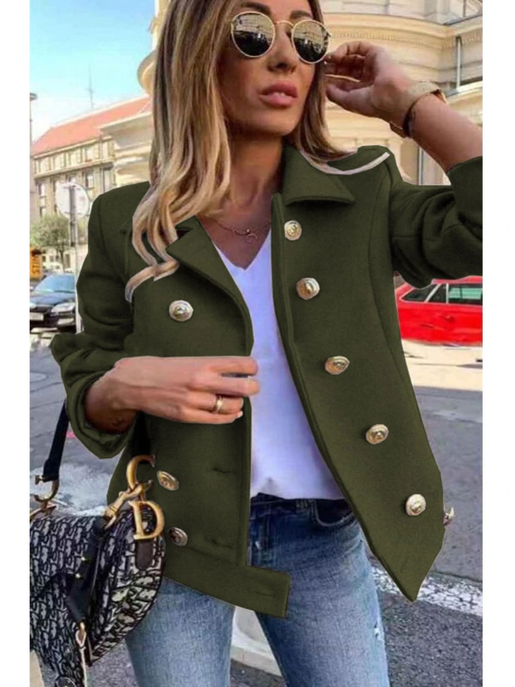 Brielle Blazer Femme – Casual Loose Fit Polyester Jacket with Elegant Collar