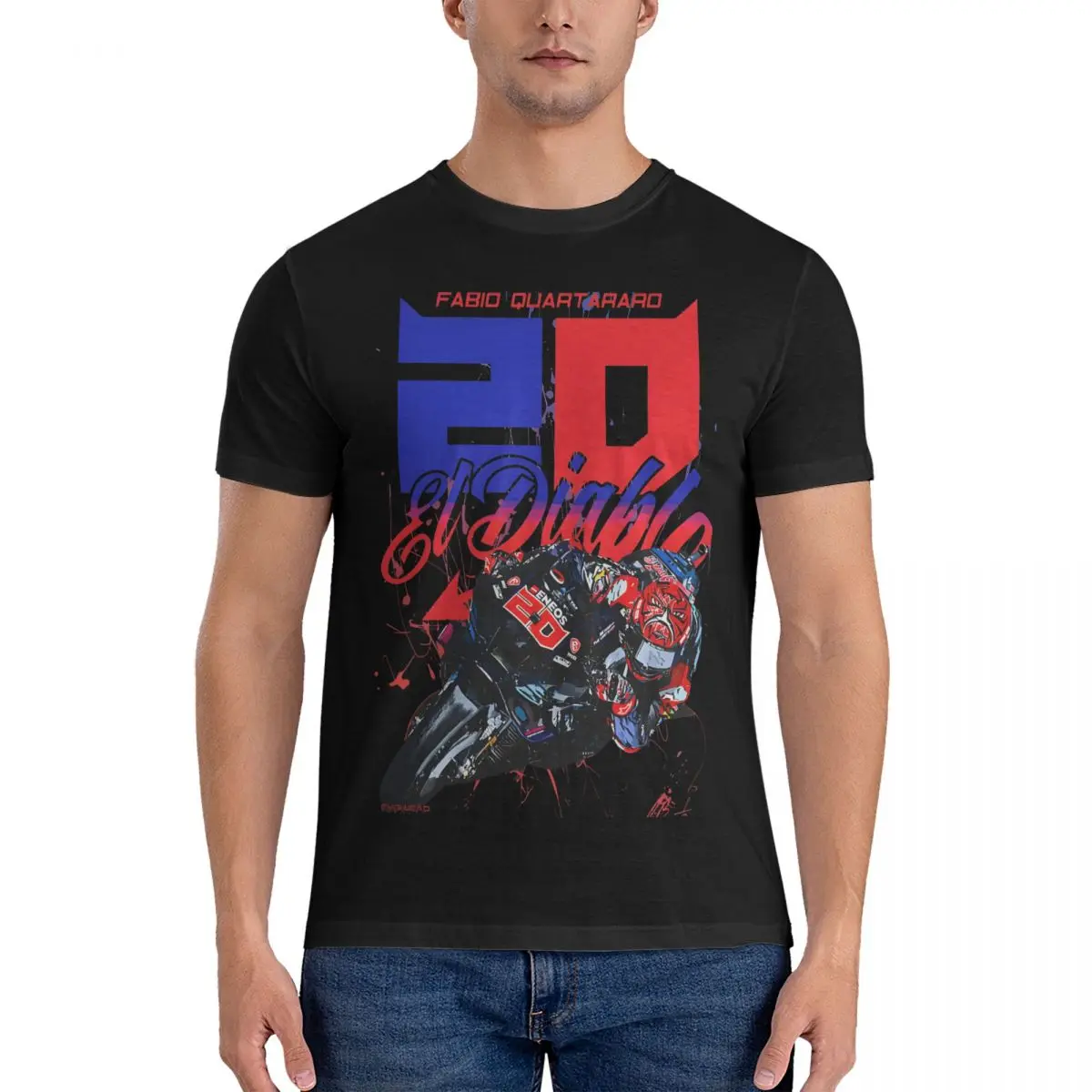 T-Shirt Da Uomo Fabio Quartararo Amazing Cotton Tees Manica Corta Diablo Iv T Shirt Girocollo Abbigliamento Estate