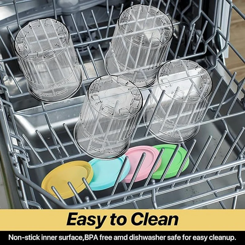 Ice Cream Containers Replacement For Ninja Creami Pints & Lids 24Oz Cups Creami Deluxe NC501 NC500 Series 3