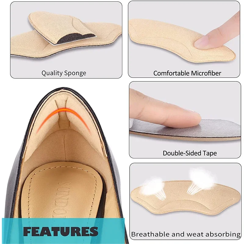 Heel Insoles Patch Pain Relief Anti-wear Shoe Cushion Pads Feet Care Heel Protector Adhesive Back Sticker Shoes Insert 2pcs shoe insoles heel patch insole heel protector shoe repair patches heel protector pads shoe repair patch heel insoles shoe repair stickers heel cushion insole heel cushion protector
