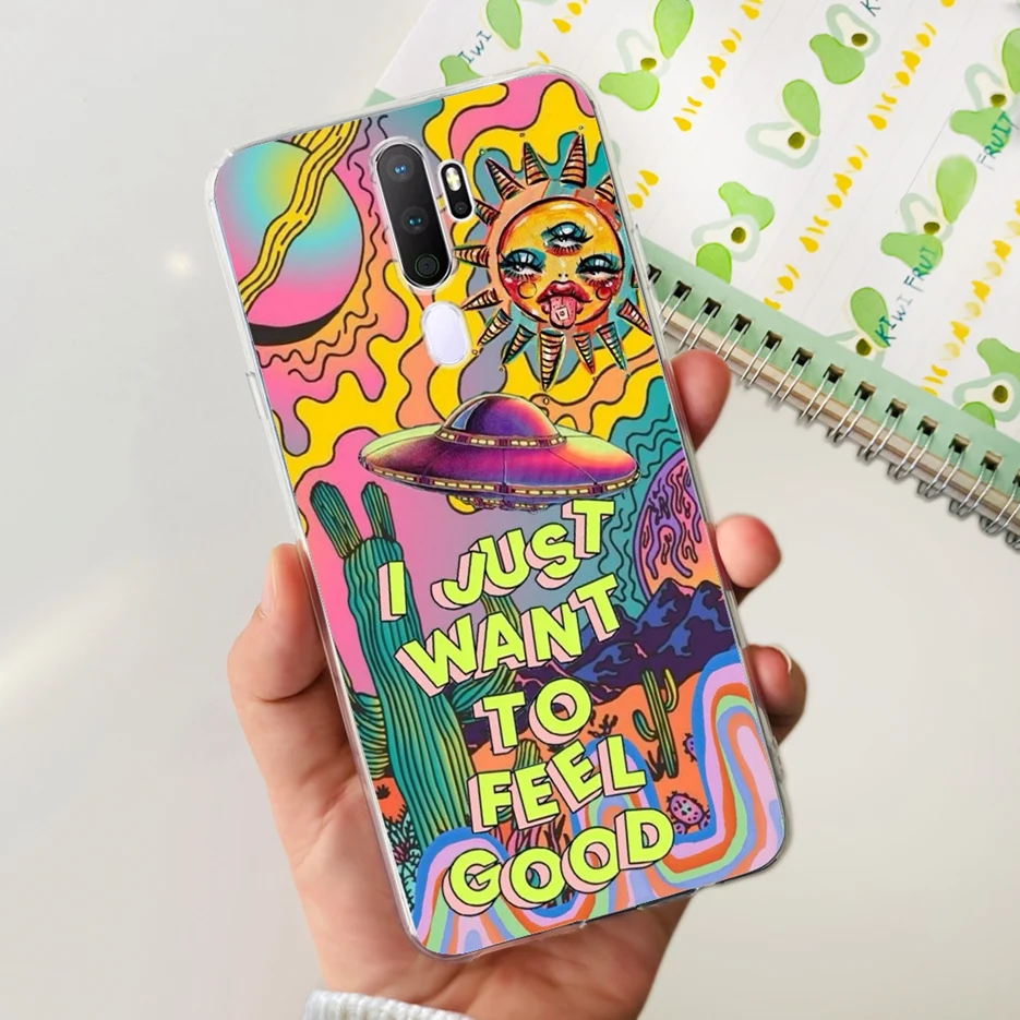 Stylish Painted Clear Silicone Phone Case, Soft Protective Cover