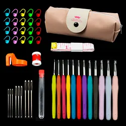 Silicone World Crochet Set: Comprehensive Knitting and Weaving Tool Kit with Storage Bag (45 Piece Set)