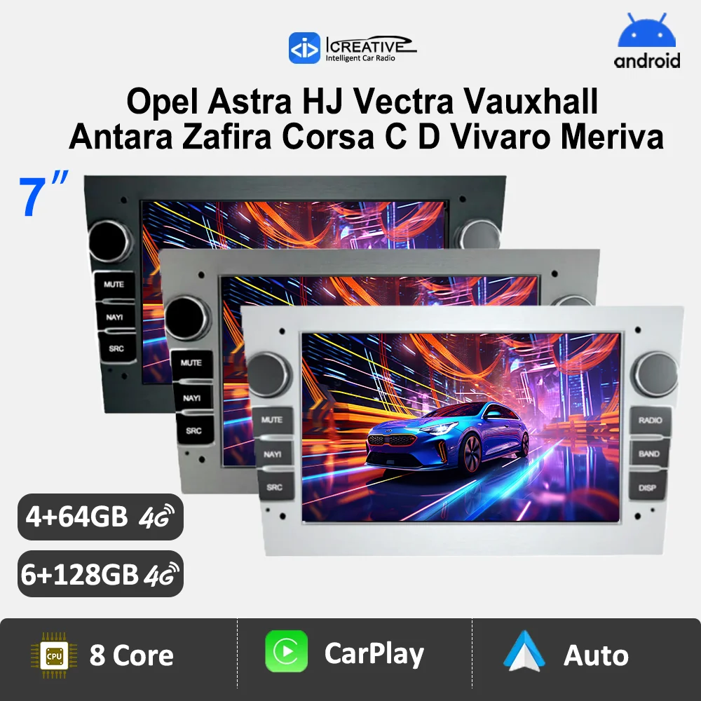 Für Opel Corsa C D Zafira B Astra G H Android15 Apple Carplay Autoradio