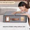 4-piece Storage Box Non-woven Fabric Breathable Moisture-proof Collapsible Storage Box With Leather Handle For Storage Bedding 3