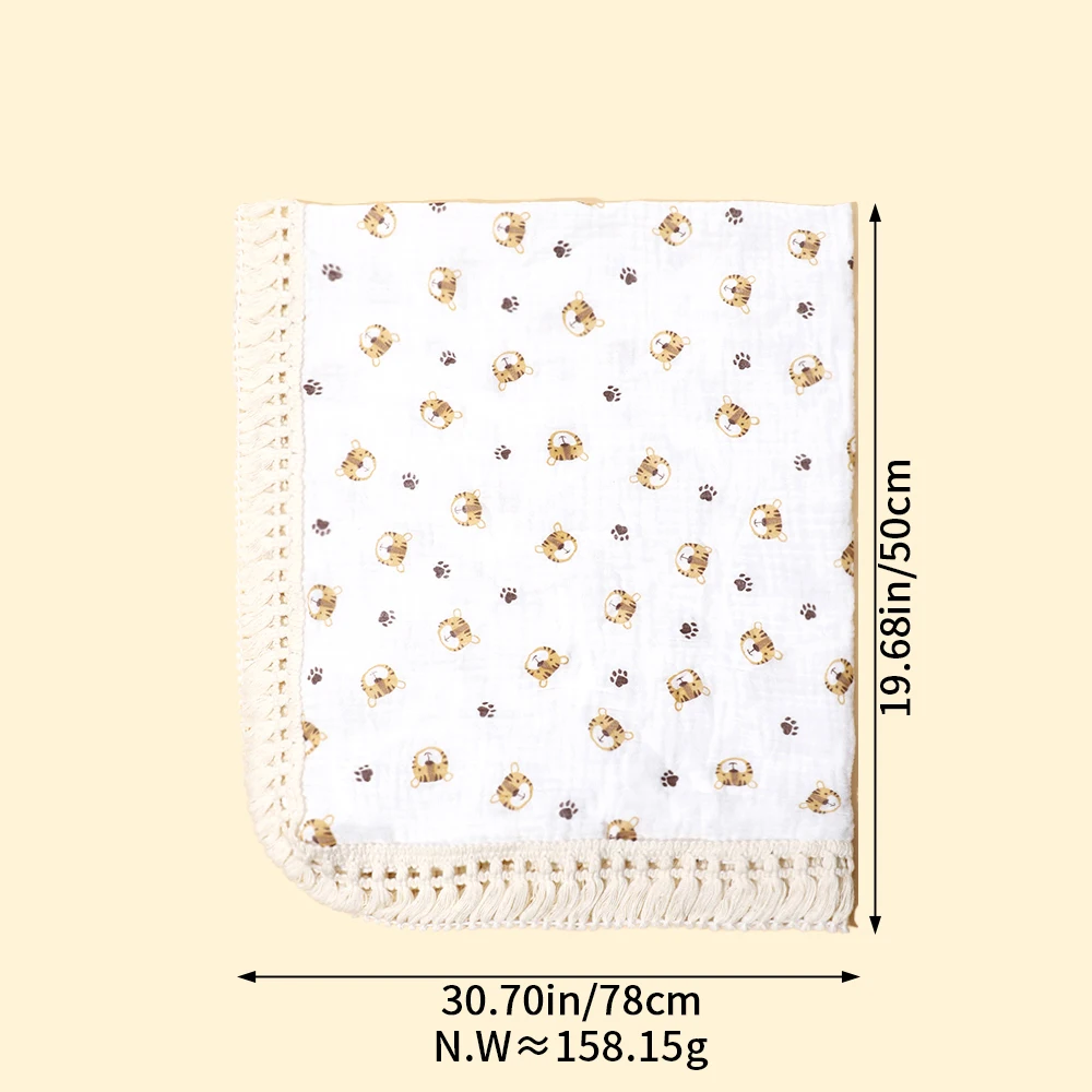 Cute Printed Baby Blanket Soft 2 Layer Cotton Receive Blankets for Newborn Bath Towel Summer Bedding Baby Items Mother Kids 4