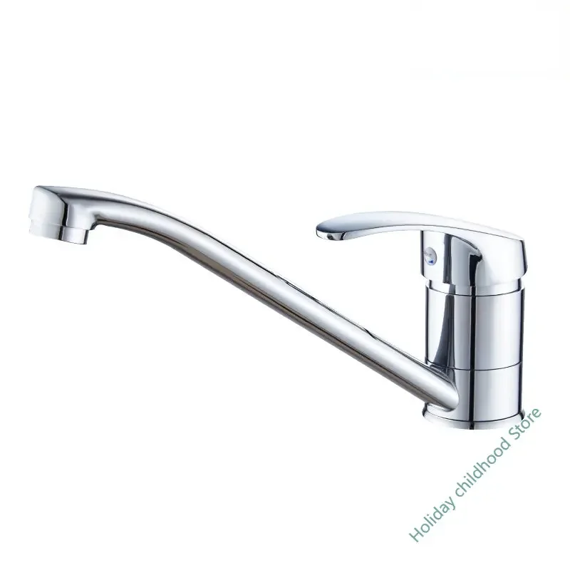 

All-copper kitchen faucet hot and cold single cold sink faucet long mouth old horseshoe mixing valve