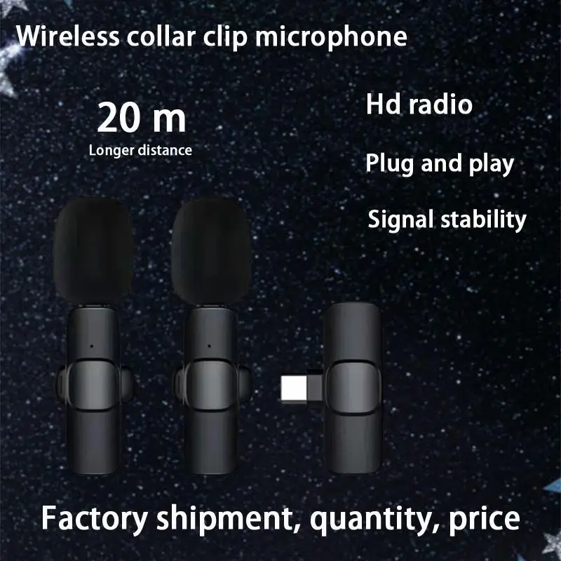 

Wireless Lavalier Microphone For Outdoor Interviews Live Streaming Short Video Shooting Recording Condenser Microphone Easy