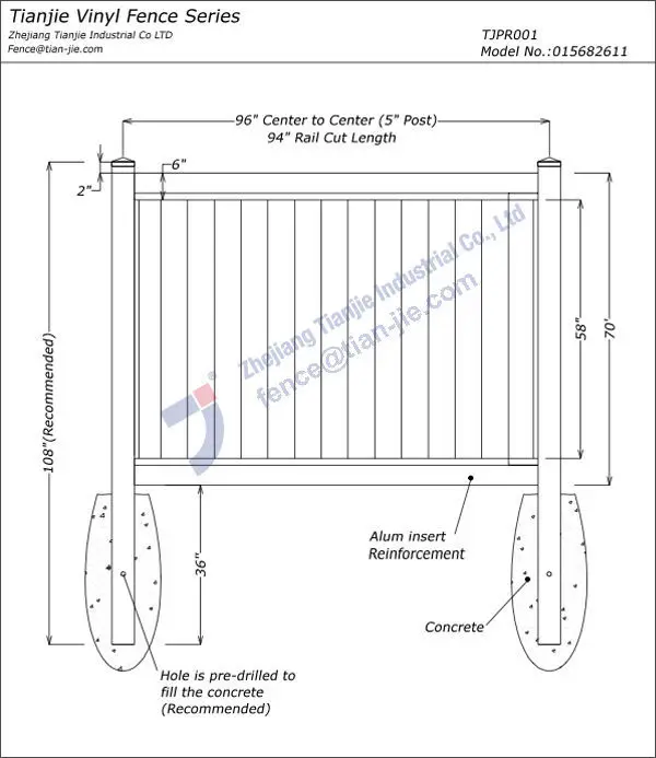 100% Virgin Material PVC Fence, PVC Fence Series 5