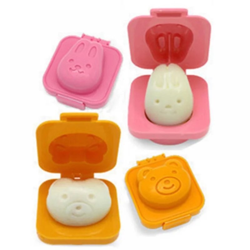 1/2Pcs Cartoon Cute Boiled Egg Mold Fish Cart Heart Egg Sushi Rice Mold 3D Egg Mold Bento Maker Cutter Decorating Egg Tool