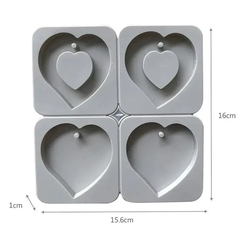 DIY Creative Handmade Silicone Mold Aromatherapy Plaster Soap DIY Cake Decoration 4 Sets Of 2 Hearts Can Be Divided Accessories