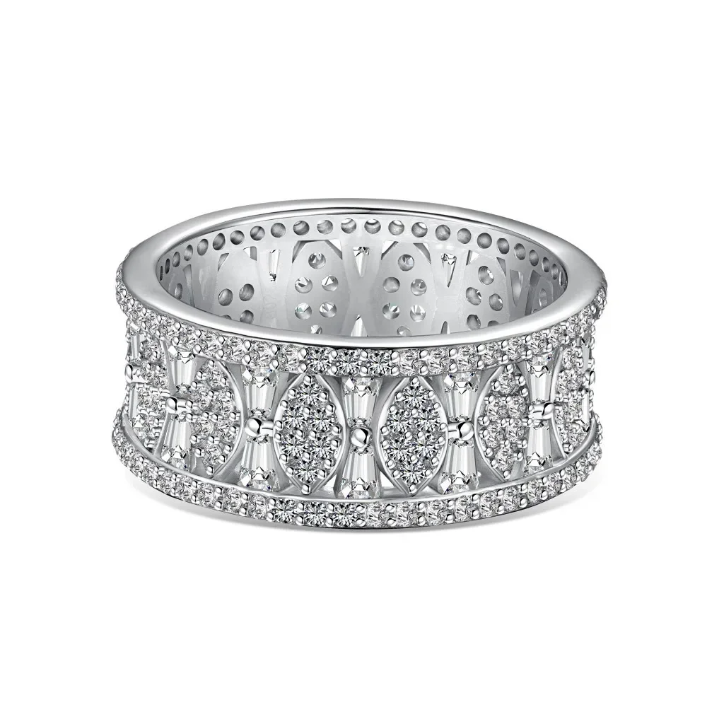 

STL Border European and American New S925 Pure Silver Women's Ring with High Quality and Full Zircon Inlaid Texture