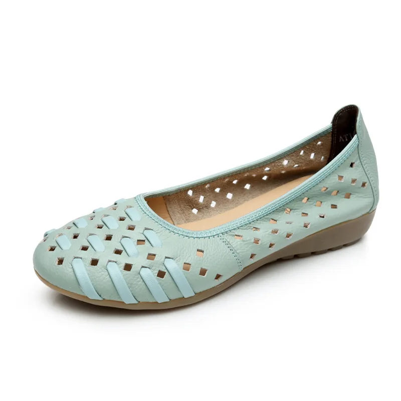 Women Sandals Women Wedges Heels Shoes Summer Woman Genuine Leather Fashion Sandals Women's Causal Soft Comfortable Slip On Wedges Mother Shoes 35-43