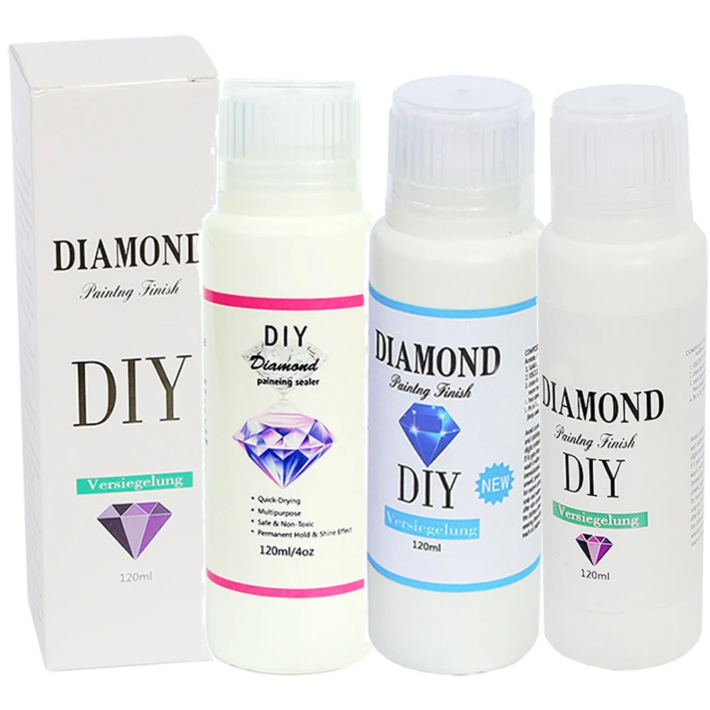 120ml Diamond Painting Conserver Sealing Glue Permanent Hold Shine Effect  Sealer Brightener for 5D Diamond Painting Cross Stitch