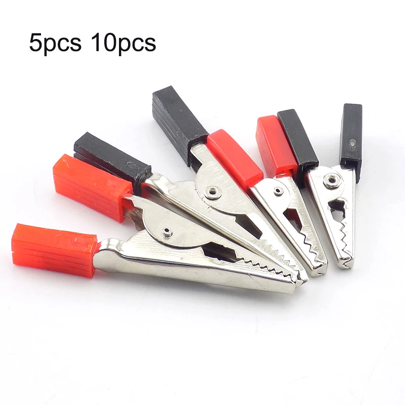 5/10pcs 35mm 50mm electrical Alligator Clips Battery Clip Crocodile Car bike Caravan Van Battery Test Lead Clips Tool A1