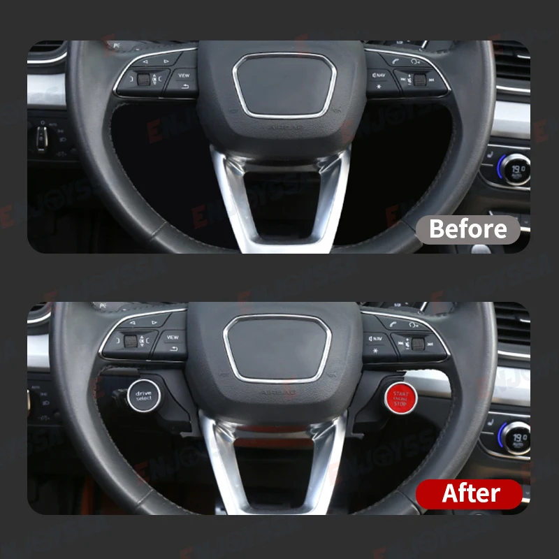 Engine Start Drive Select Button Steering Wheel Retrofit Button R8 Style For Audi A3 S3 A4 S4 A5 S5 A6 S6 A7 A8 Q3 Q5 for VW Car Start Button Car Start Stop Button