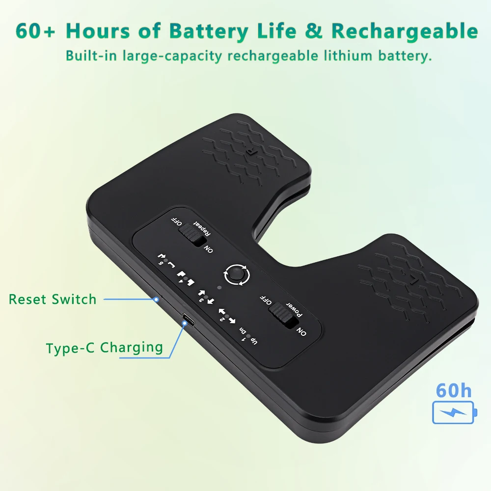 Yueyinpu Wireless Foot PageTurner Pedal Double Switch iOS Android Windows Tablets Smartphones Rechargeable music pedal