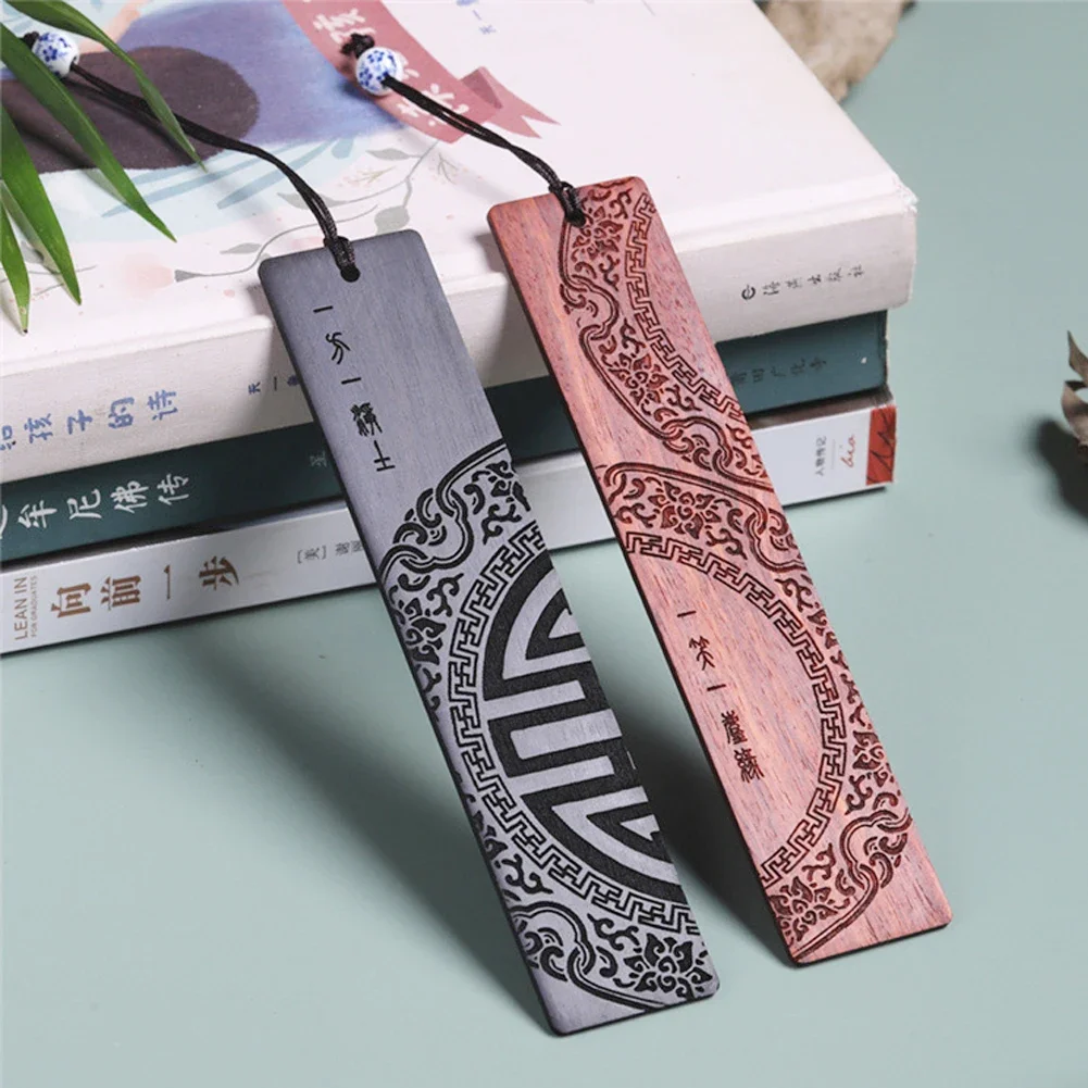 Chinese Style Wooden Bookmark Retro Carving Mahogany-wooden bookmark bookmarks stationery supplies