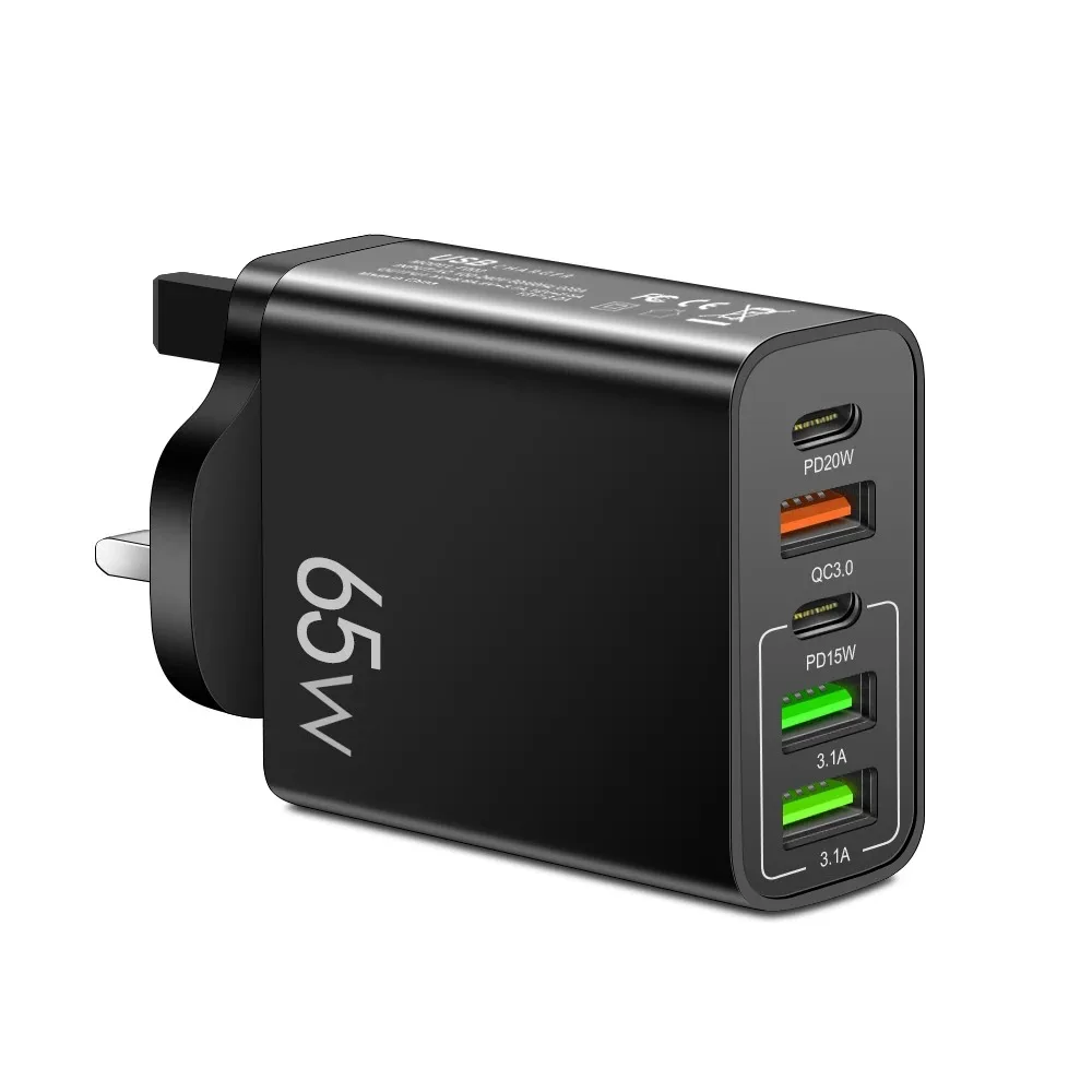 Multi Port USB Charger PD 65W Fast Charging Charger Power Adapter EU/US/UK Plug