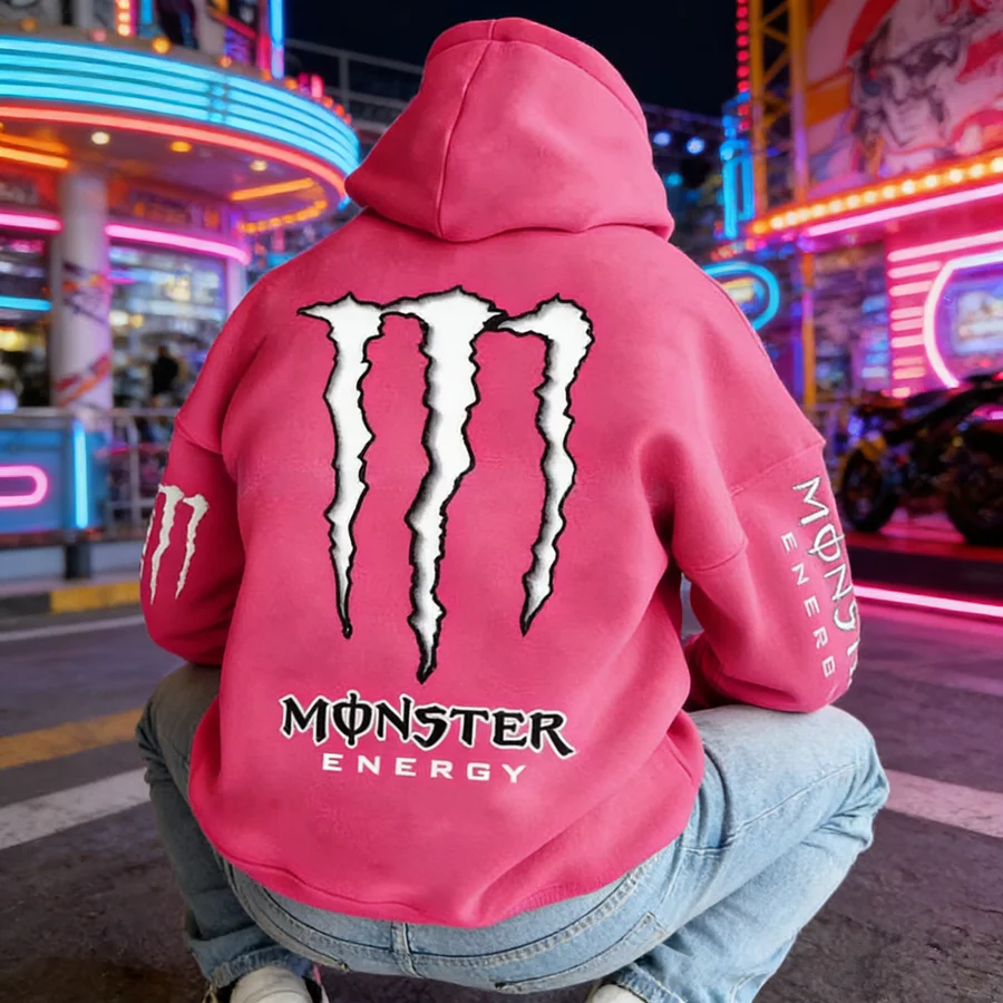 Monster Energy Hoodies – Charcoal Gray Streetwear Pullover For Men & Women