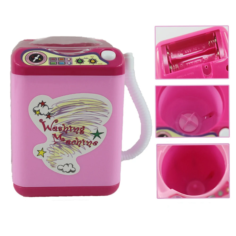 Cleaning Toys Children Pretend Play Toys Washing Machine Toy Mini Electric Makeup Brush Cleaner Automatic Cleaning Coffee Mixer Play Home Toy