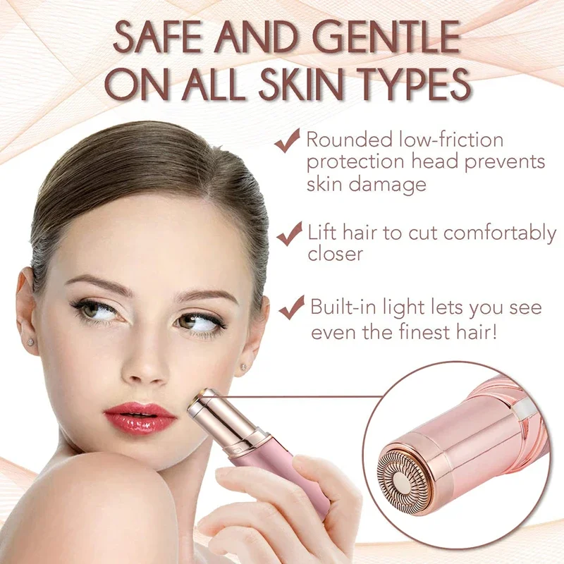 Epilator Face Hair Removal Lipstick Shaver Electric Eyebrow Trimmer Women Hair Remover USB Charging Mini Shaver Epilator 2