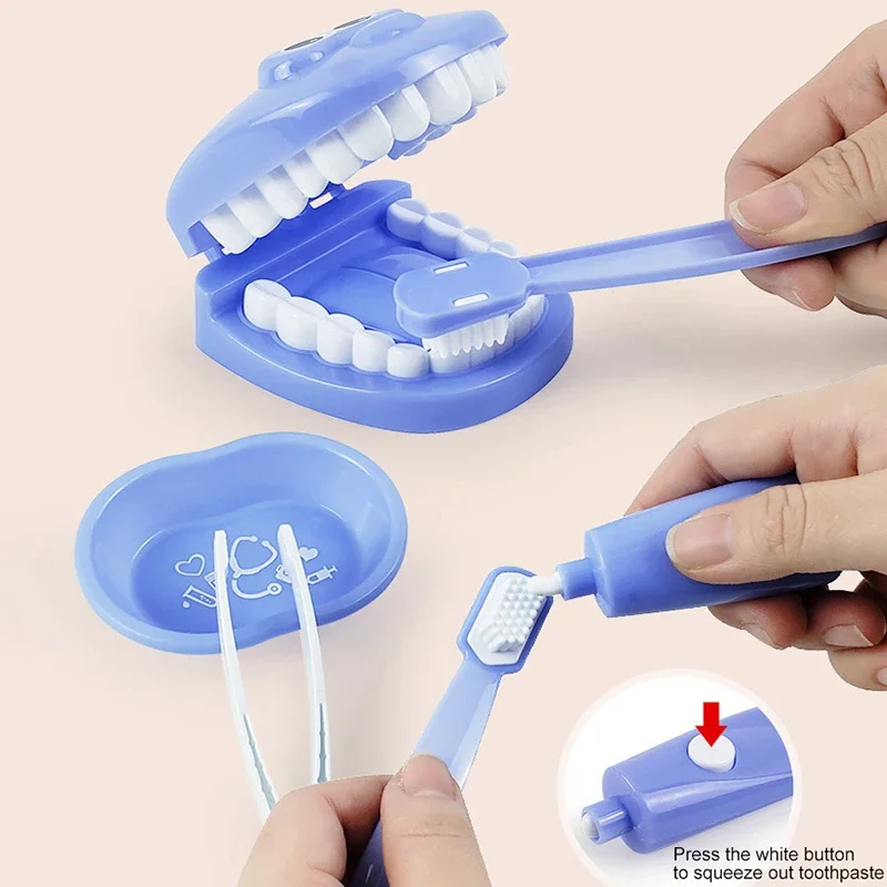 Children's Dental Examination Model Set, Preschool Dental Set, Boy and Girl Pretend Education Role Playing Learning Toy Set 4