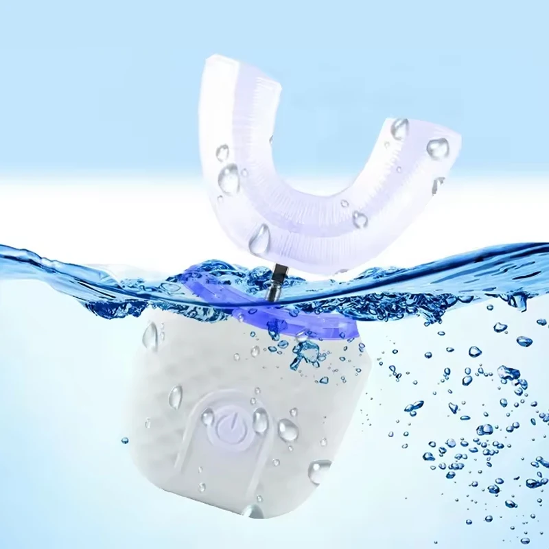 성인 어린이용 U자형 전동 칫솔 IPX7 방수 초음파 기술 소프트 브러쉬 접이식 휴대용 디자인