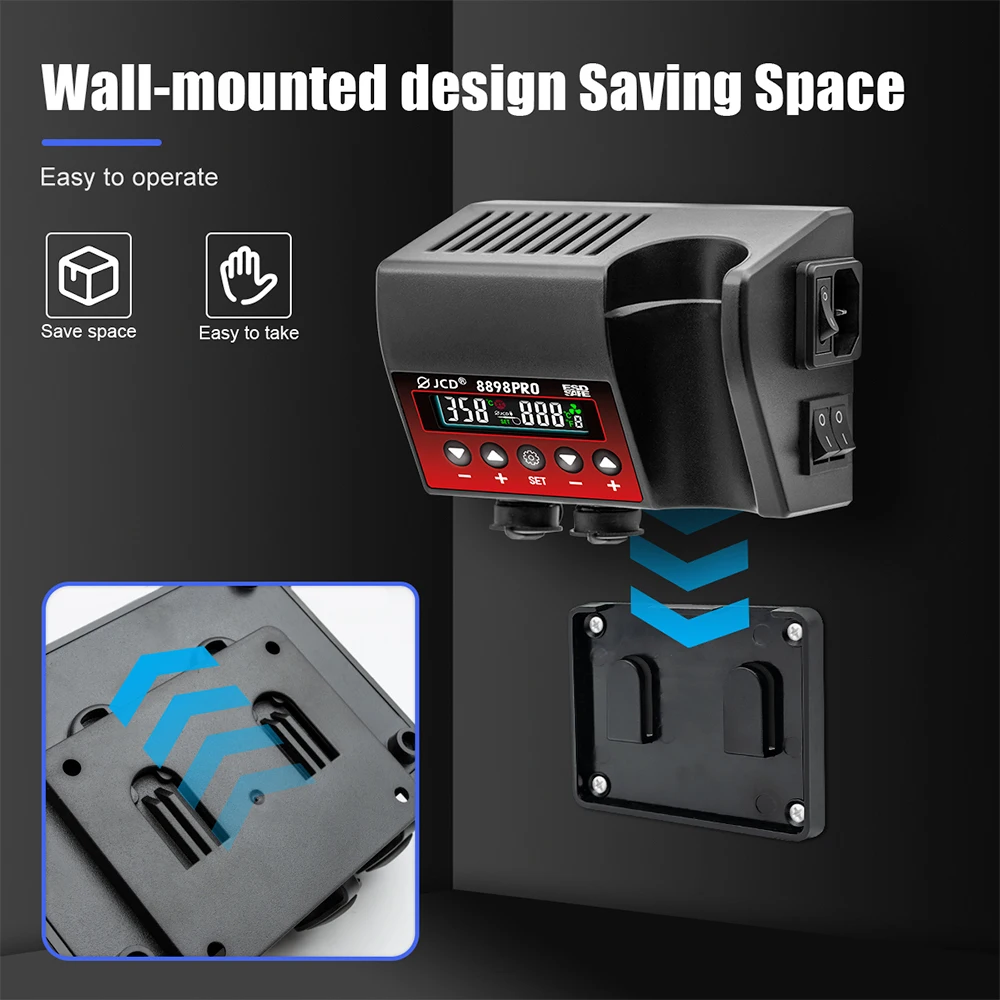750W SMD 재 작업 납땜 스테이션 2 in 1 뜨거운 공기 납땜 인두 LCD 디지털 디스플레이 용접 스테이션 BGA PCB IC 수리 8898