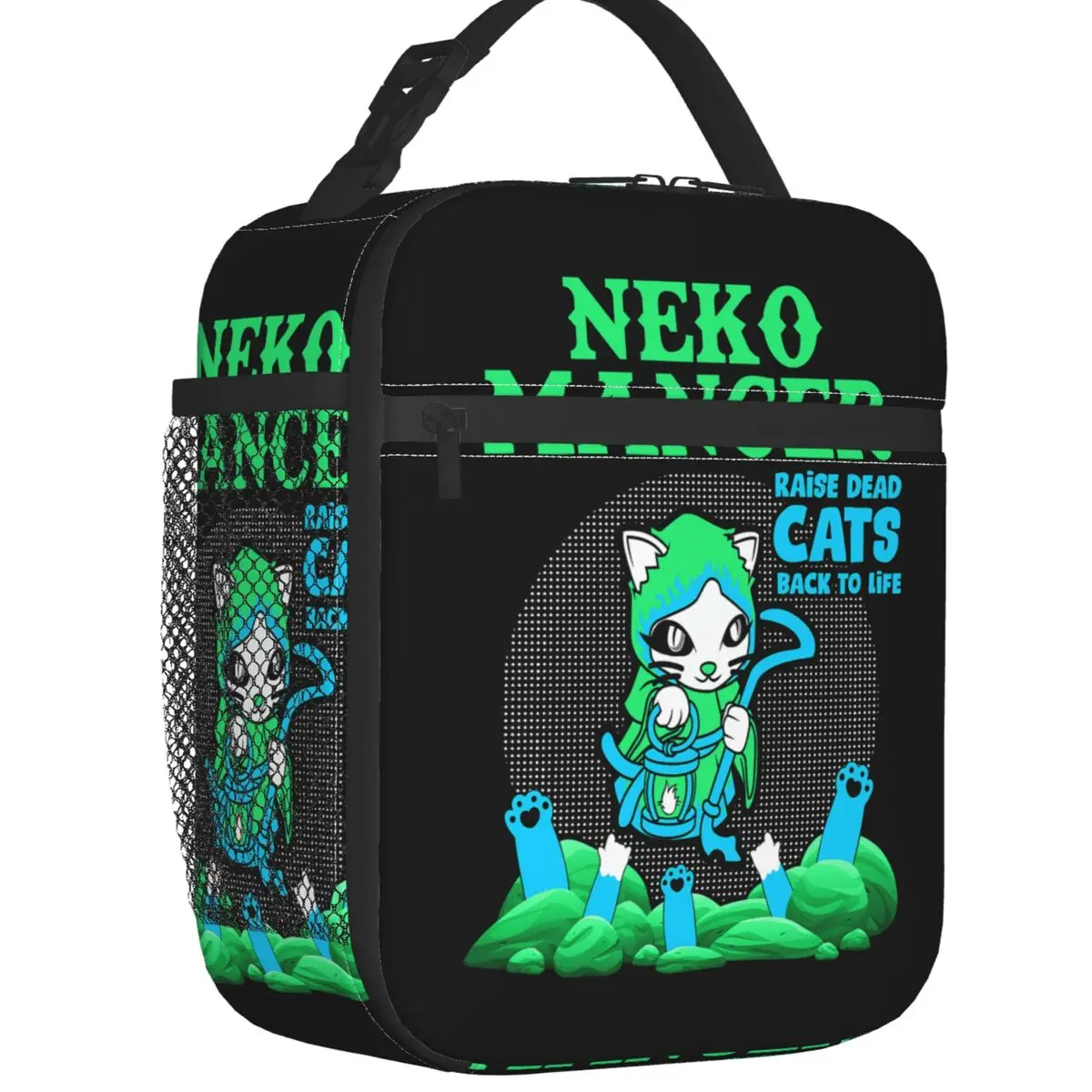 

Neko Mancer Nekomancer Of The Cats Portable Lunch Box for Women Leakproof Cooler Thermal Food Insulated Lunch Bag Office Work