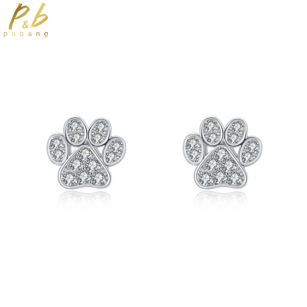 

PuBang Fine Jewelry Real 925 Sterling Silver Cocktail High Carbon Diamond Stud Earrings for Women Anniversary Gift Drop Shipping