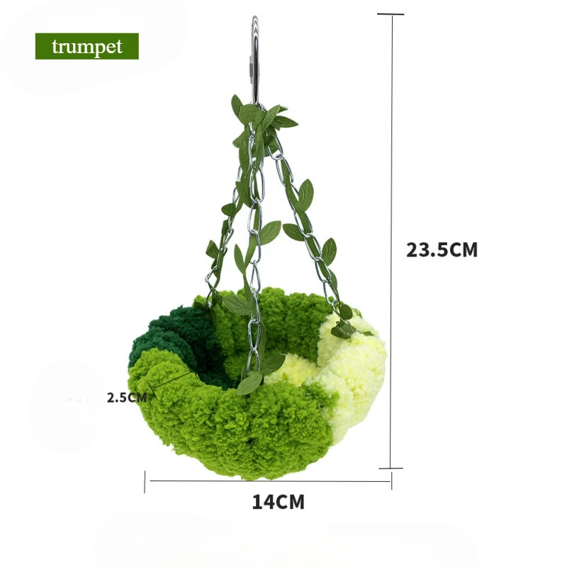 Bird Cage Hammock bird sleeping bed For Parrot Hammock Bed Comfortable Soft Coral Fleece Hanging Bird Sleeping Nest Cage Green Parrot Sleeping Bed