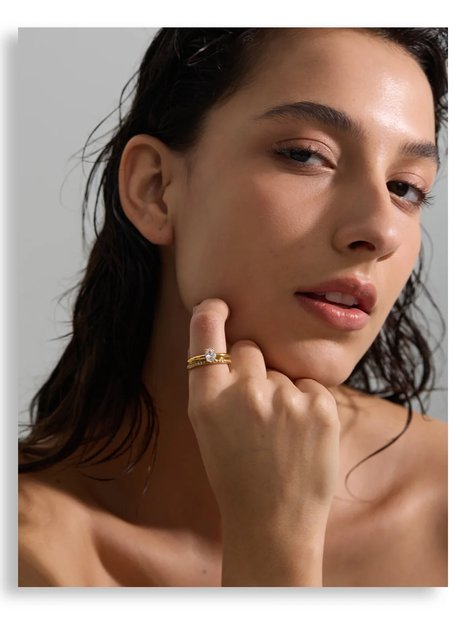Yhpup Stacked Ring 18k Gold PVD Plated