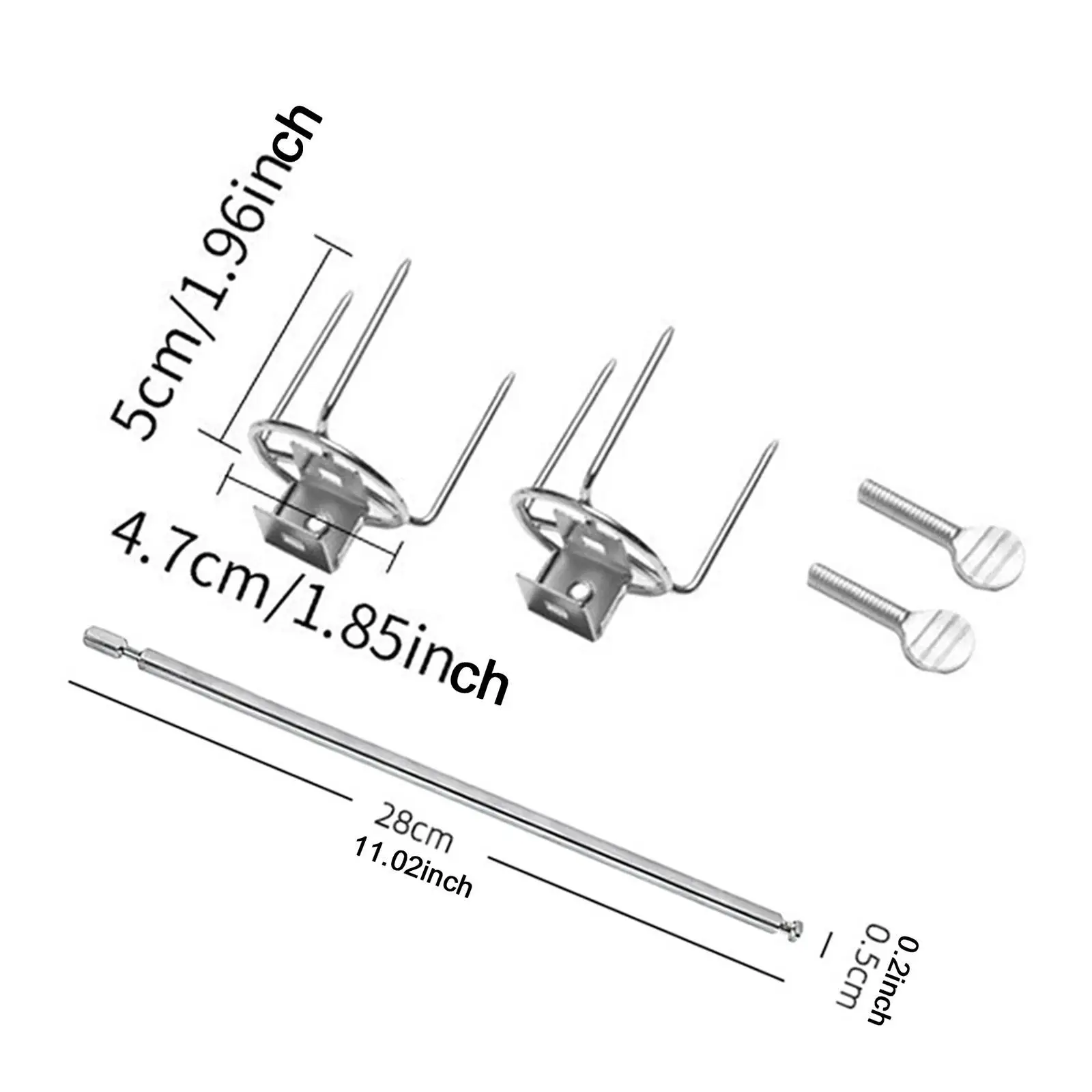 Rotating Chicken Fork Grill Rotisserie Kit Complete Holders for Most Grill