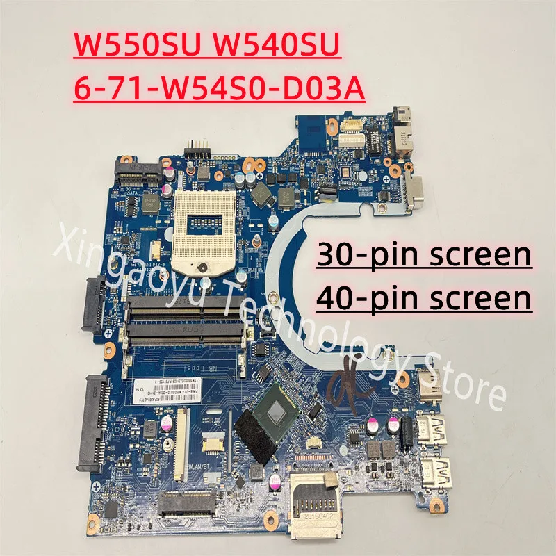 Original para Clevo W550su Placa-mãe do Portátil W540su 6-77-w550su10-d03addr3 Teste 100 ok 671-w54s0-d03a