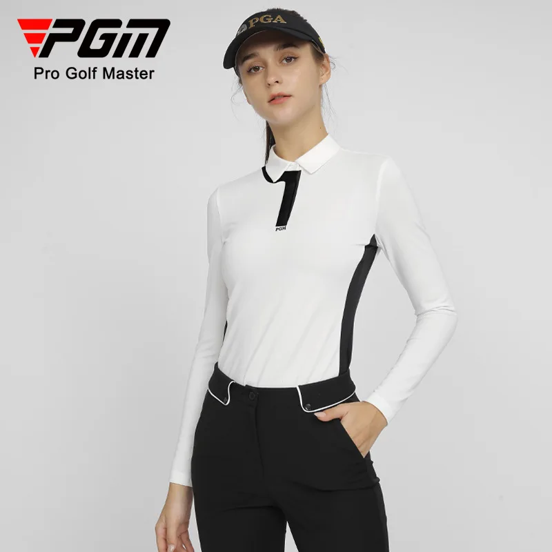 

PGM Golf Women's T-Shirts Sports Leisure Autumn Spring Long Sleeve Lady Clothing Elasticity Breathable YF531 Wholesale