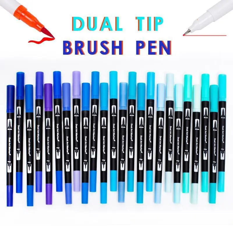 Rotuladores profesionales de doble punta para acuarela, 48/60/72/80/100/120  colores, marcadores artísticos para bocetos, dibujo, pincel suave,  marcadores de Manga - AliExpress