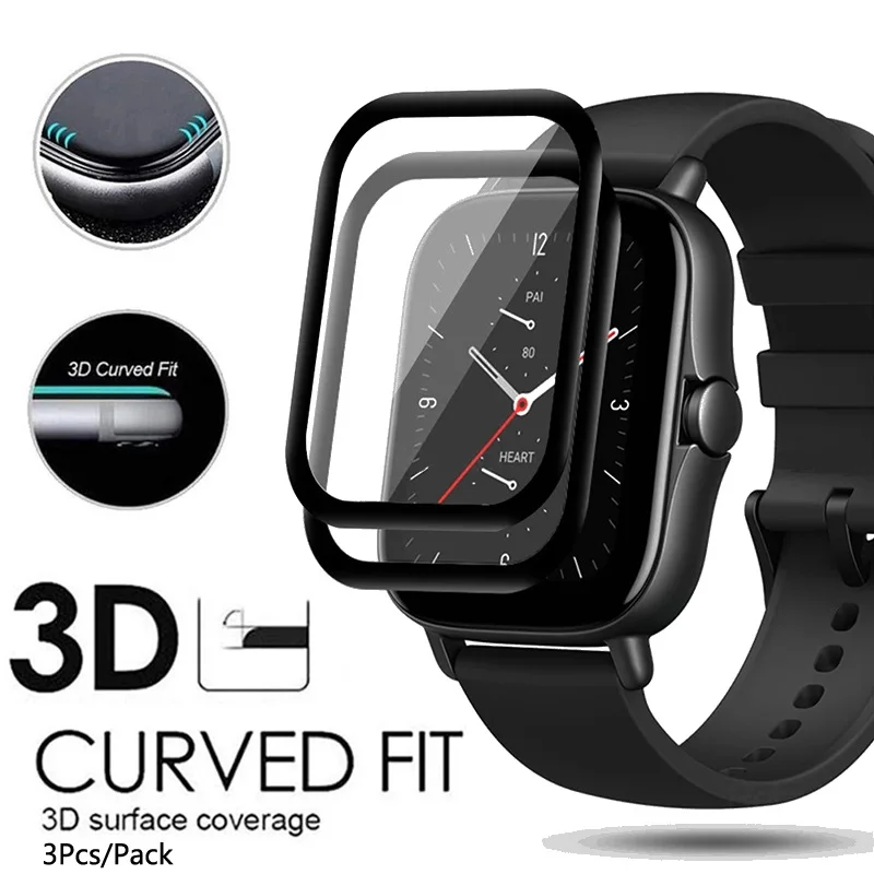 

Закаленное мягкое стекло для Amazfit GTS 2 Mini 2e защита для экрана стекловолокно полный защитный ТПУ Amazfit GTS 3 pantalla аксессуары