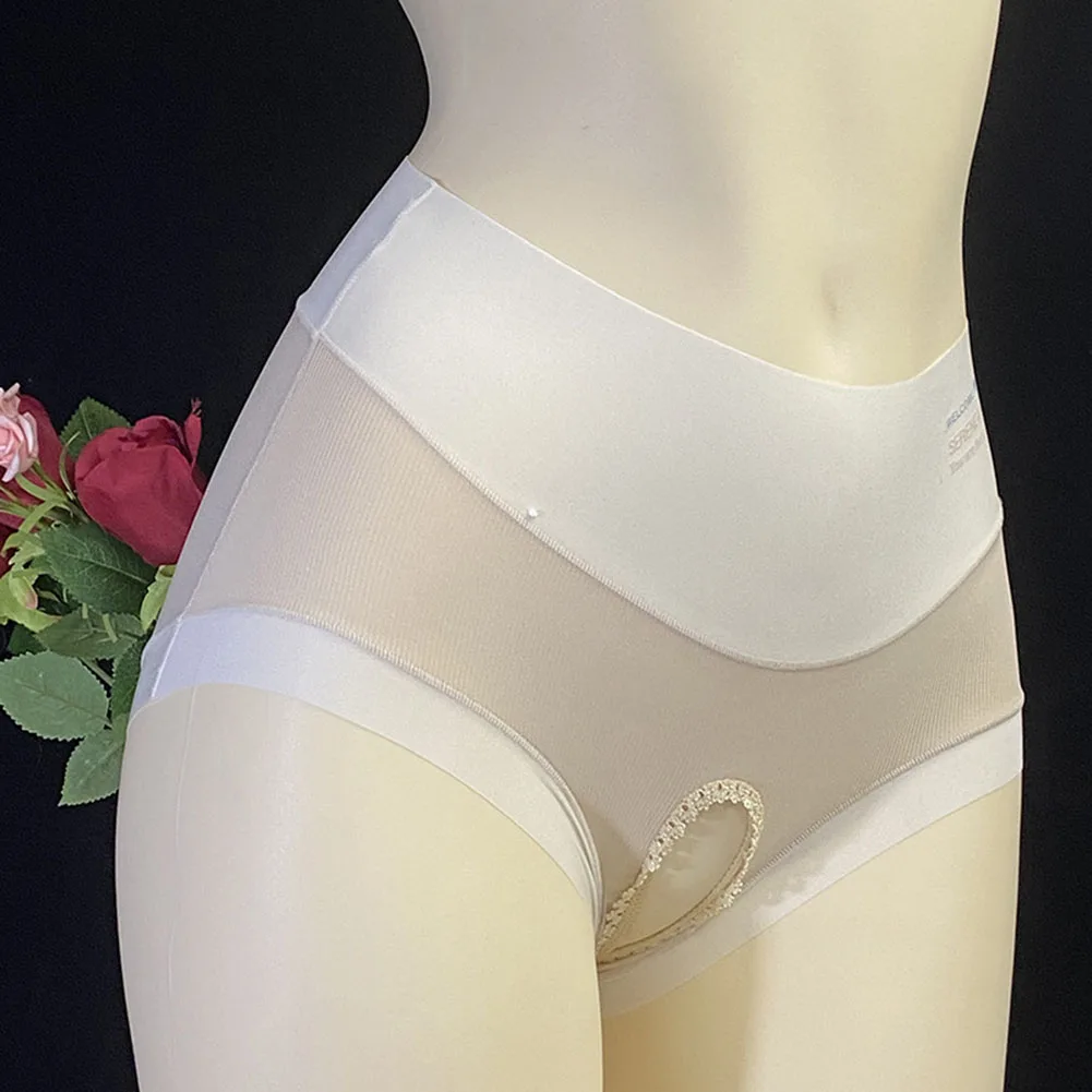 

Mens Sissy Open Crotch Ultra Thin Panties Sexy Underwears Crotchless Hollow Out See Through Briefs Breathable Tight Underpants